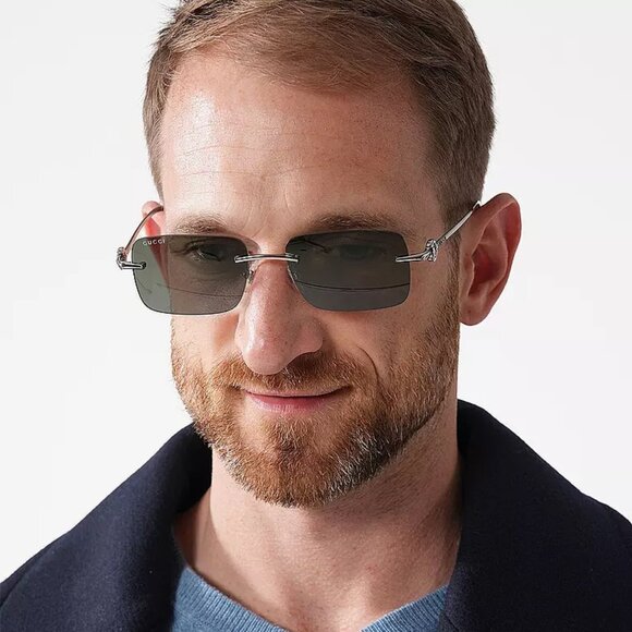 Gucci Women Sunglasses Silver Blue Rectangle GG1703S 003 BRAND NEW - Picture 12 of 12